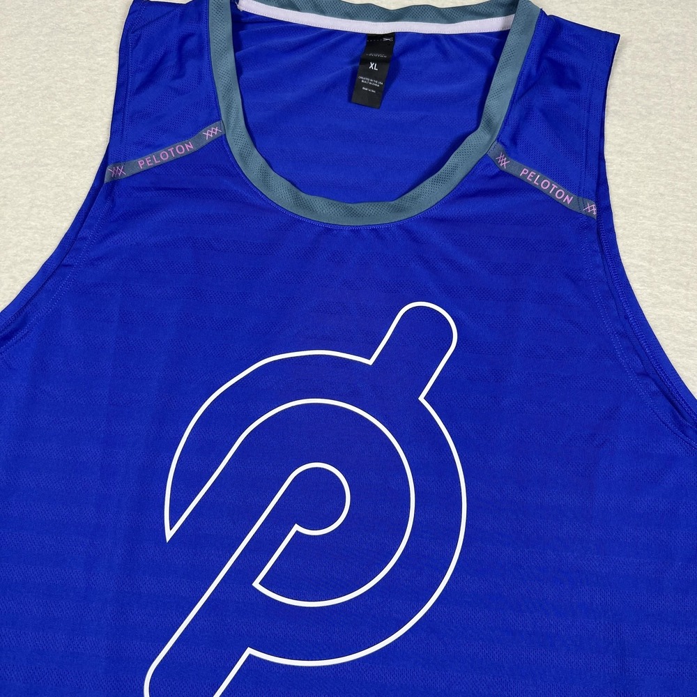 Rhone Peloton‎ Shirt Mens XL Blue Athletic Tank Top Running Workout